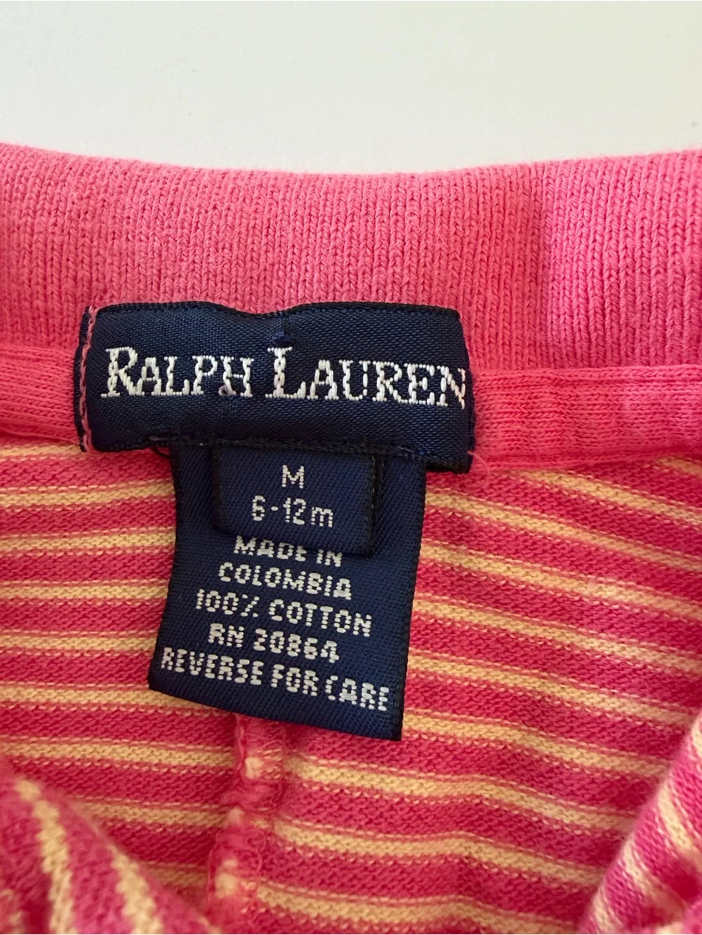 Ralph Lauren Baby Vintage Button Down One Piece Knit Romper 6-12 Months